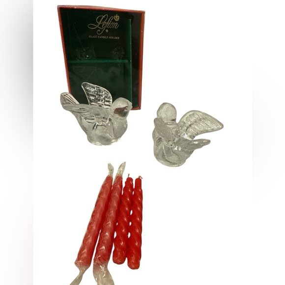 Lefton Glass Bird Candle Holders - Picture 3 of 3